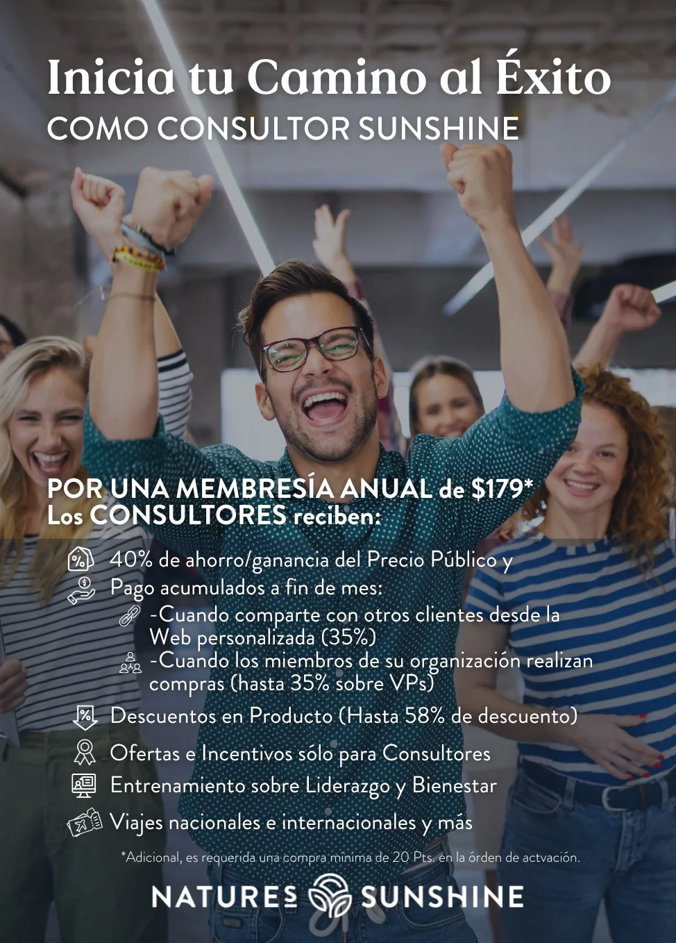 Beneficios de la membresía anual de Consultor Nature's Sunshine